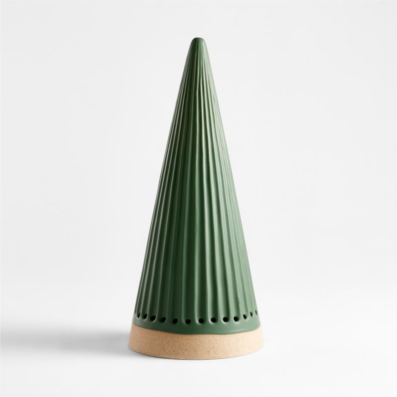 LED 16" Green Ceramic Christmas Tree + Reviews | Crate & Barrel | Crate & Barrel