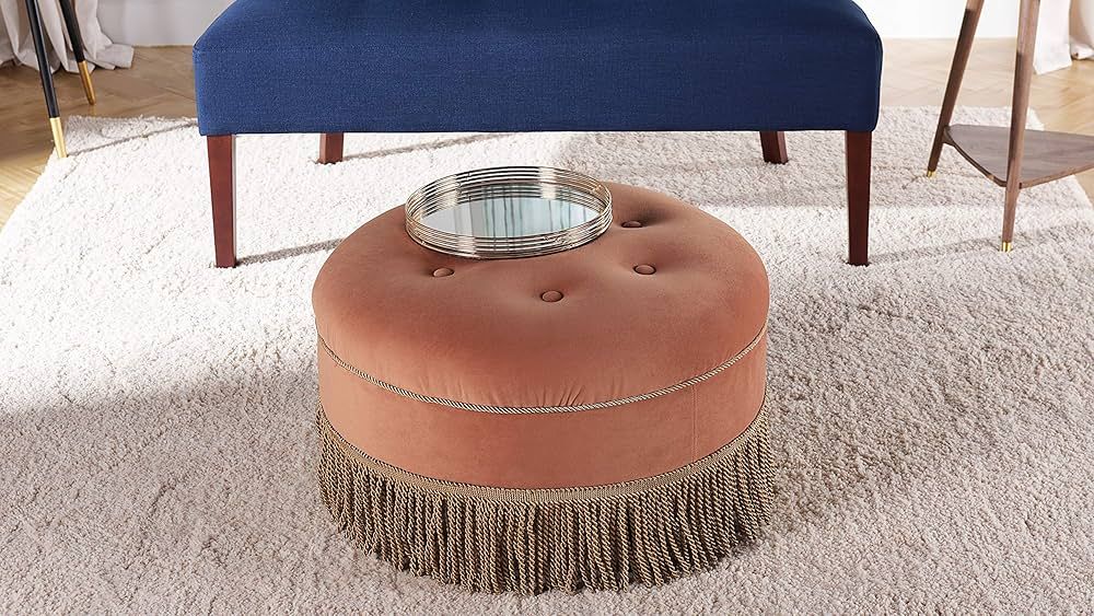 Amazon.com: Jennifer Taylor Home Yolanda Ottoman, Orange : Home & Kitchen | Amazon (US)