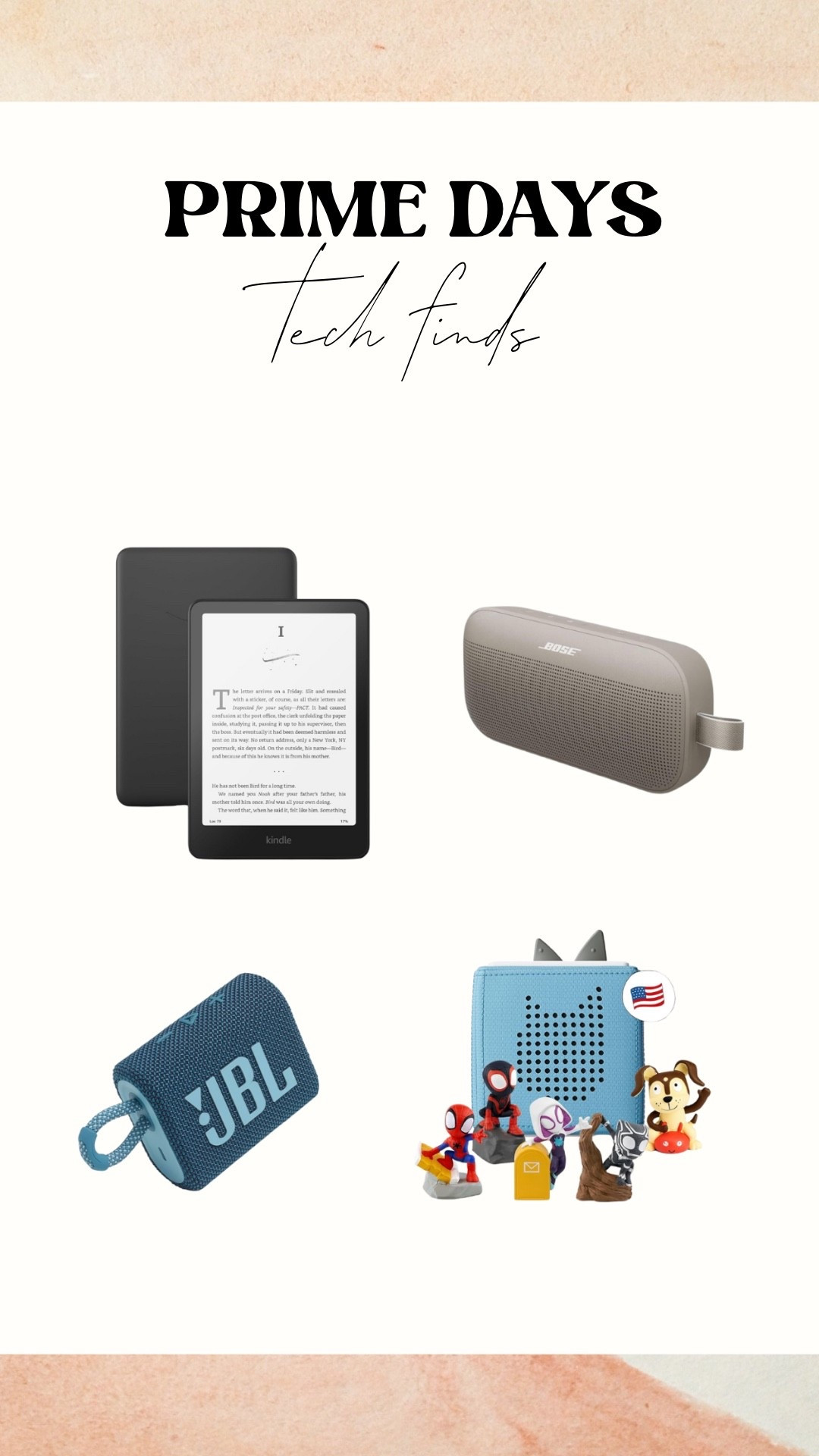 I have the kindle and Bose speaker- highly recommend both! Re-ordering the kindle for a gift and JBL mini speaker as a stocking stuffer! 