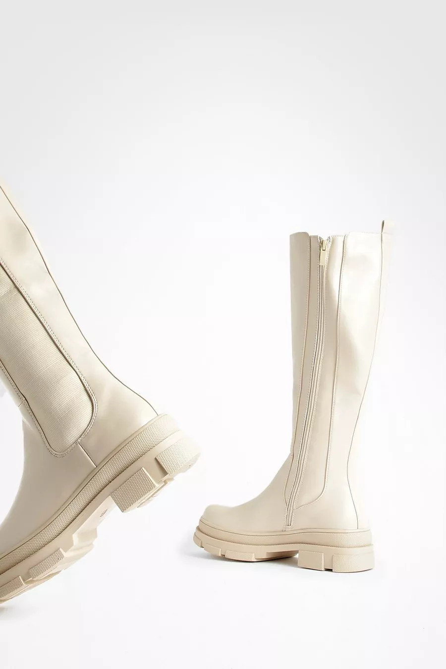 Chunky Knee High Chelsea Boots | Boohoo.com (UK & IE)
