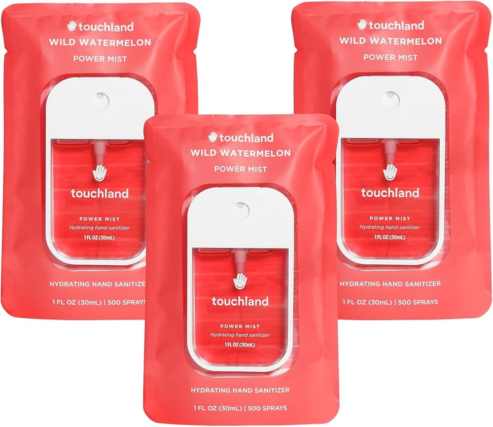 Touchland Hydrating Hand Sanitizer Spray, WILD WATERMELON Trio Set, 1 FL. OZ. Travel Size Power M... | Amazon (US)