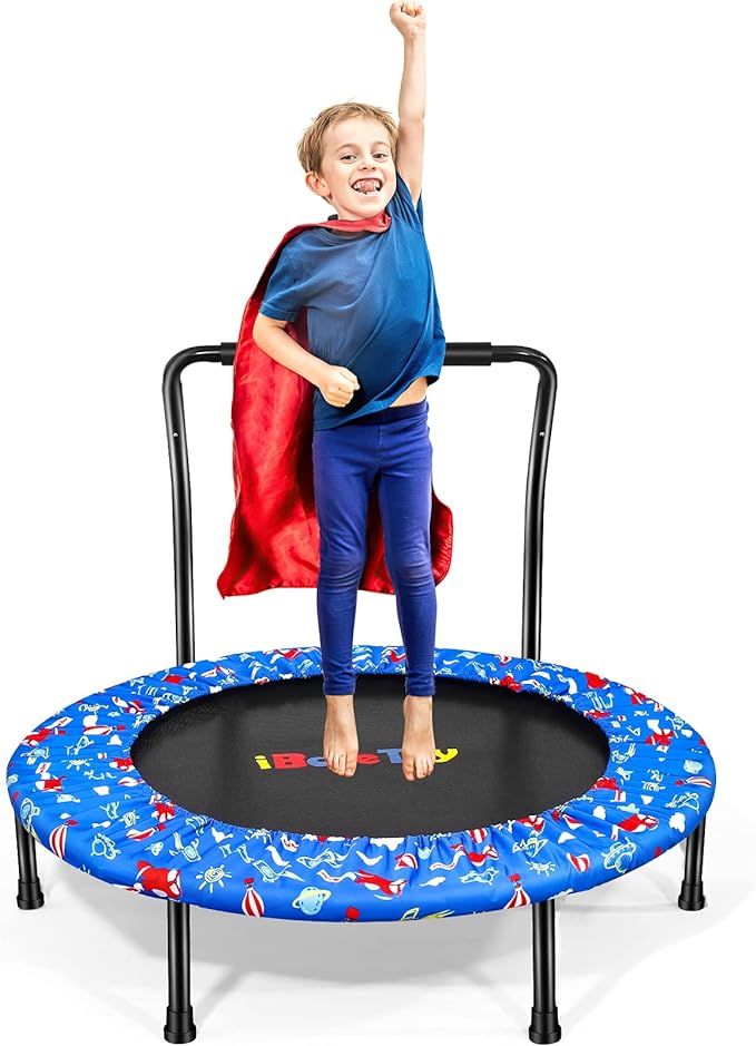 Toddler Trampoline- Mini Foldable Trampoline for Kids with Handle and Safety Cover - Indoor Outdo... | Amazon (US)