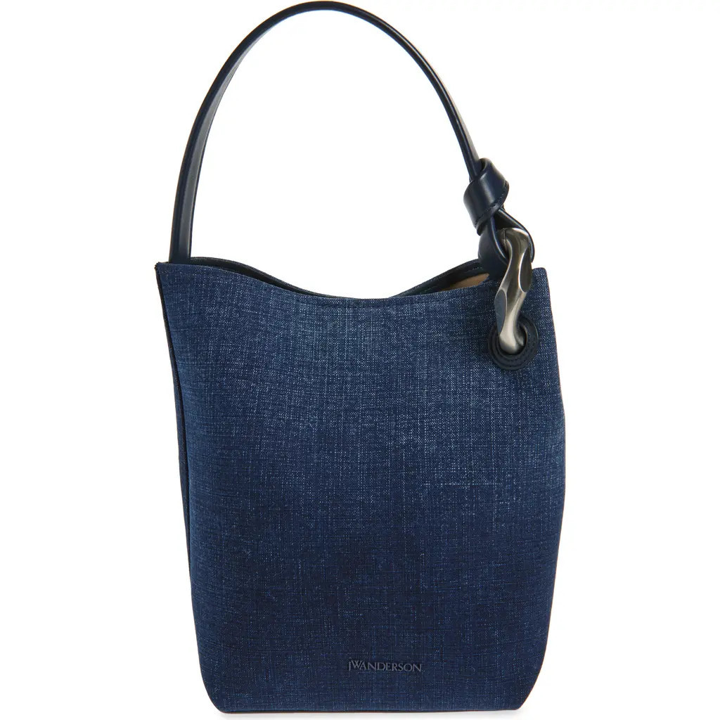 JW Anderson The JWA Corner Denim Bucket Bag in 800 Blue at Nordstrom | Nordstrom