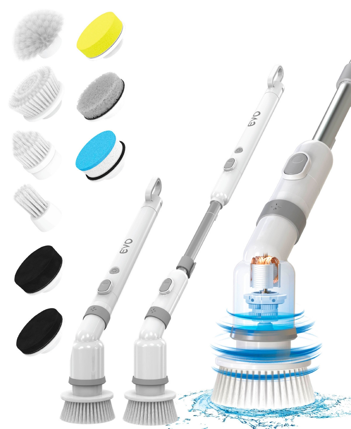 Tzumi Evo Scrub It Electric Cordless Spin Scrubber - White | Macy's
