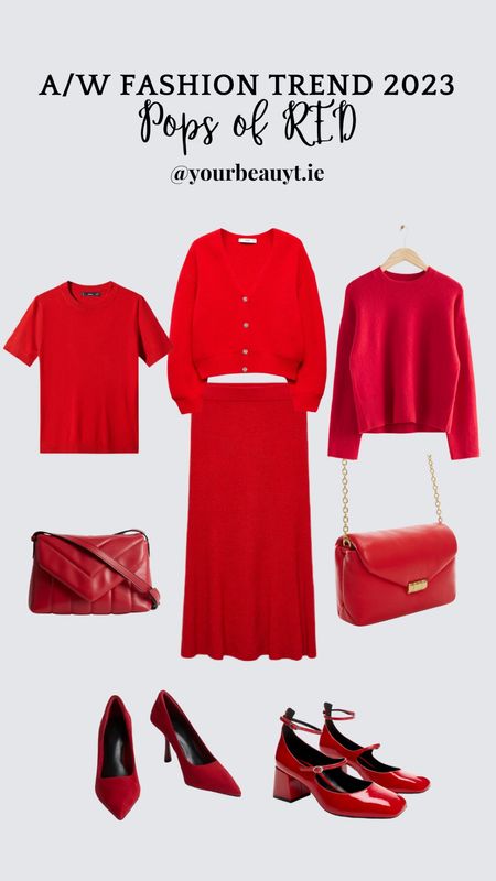 All red autumn winter smart casual outfit 

#LTKmidsize #LTKshoecrush #LTKitbag