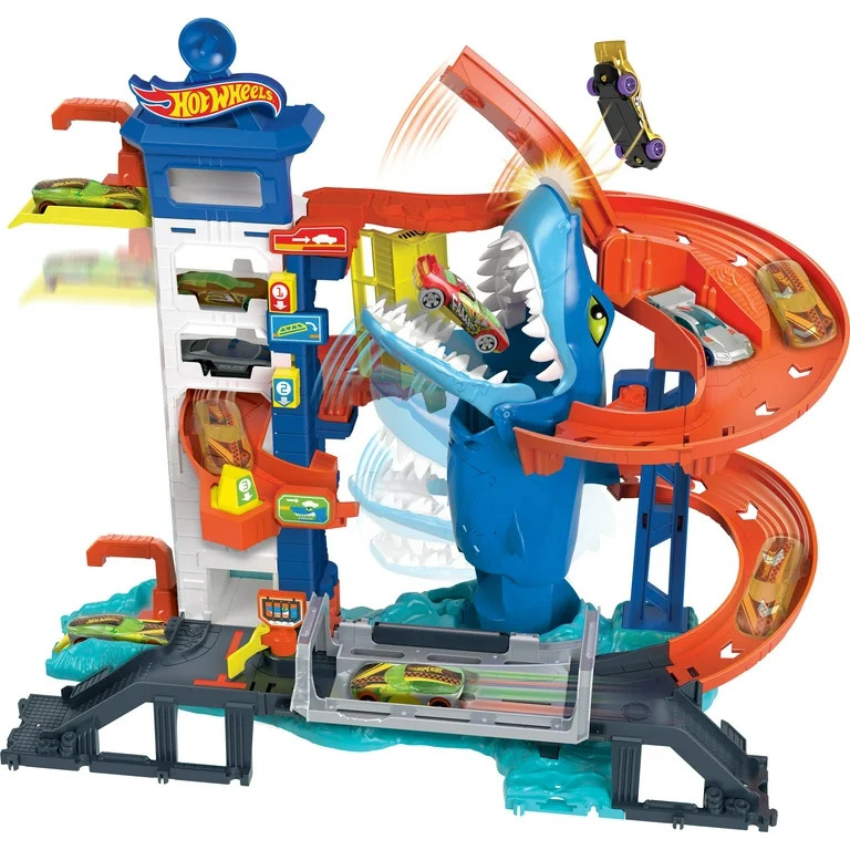 Hot Wheels City Attacking Shark Escape Playset with 1 Toy Car in 1:64 Scale | Walmart (US)