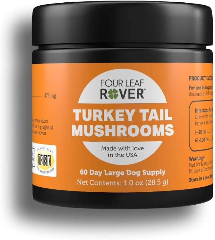 Four Leaf Rover - Turkey Tail Mushroom Extract - Critical Immune Support and Prebiotic for Dogs -... | Amazon (US)