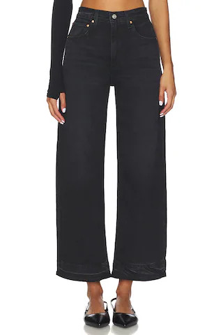 PAIGE Arellia Ankle Barrel Leg Jeans in Black Void from Revolve.com | Revolve Clothing (Global)