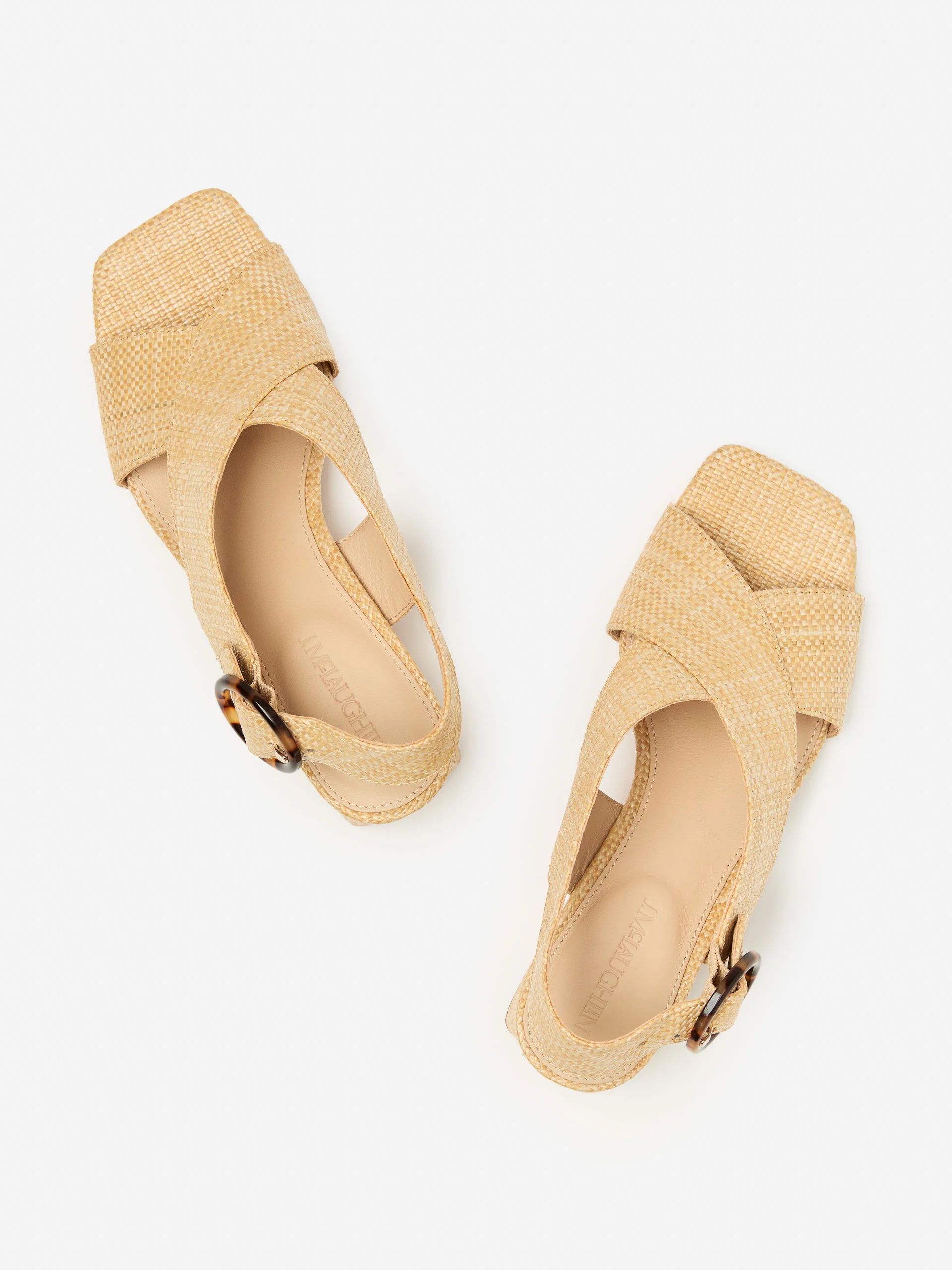 Beachwood Solid Jessamine Grasscloth Heels | Women's Shoes  | J.McLaughlin | J.McLaughlin