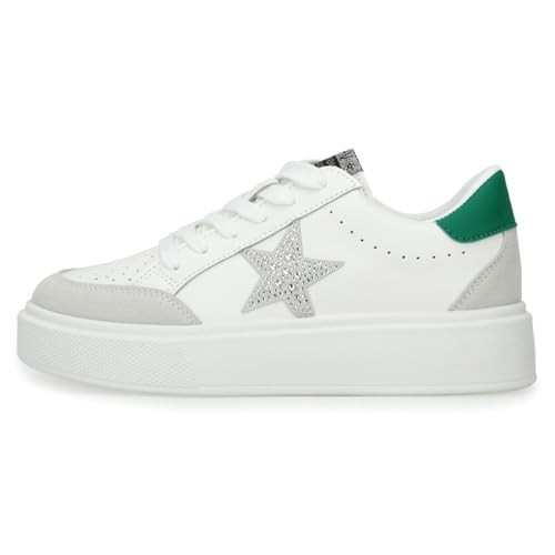 VINTAGE HAVANA Women’s Noy Platform Sneakers White Green 8 | Amazon (US)