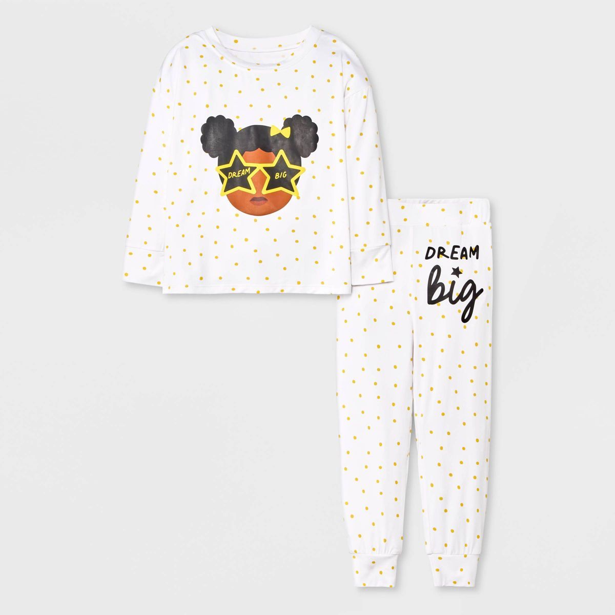 Elle Olivia Toddler Girls' 2pc Magic Star Pajama Set - White | Target