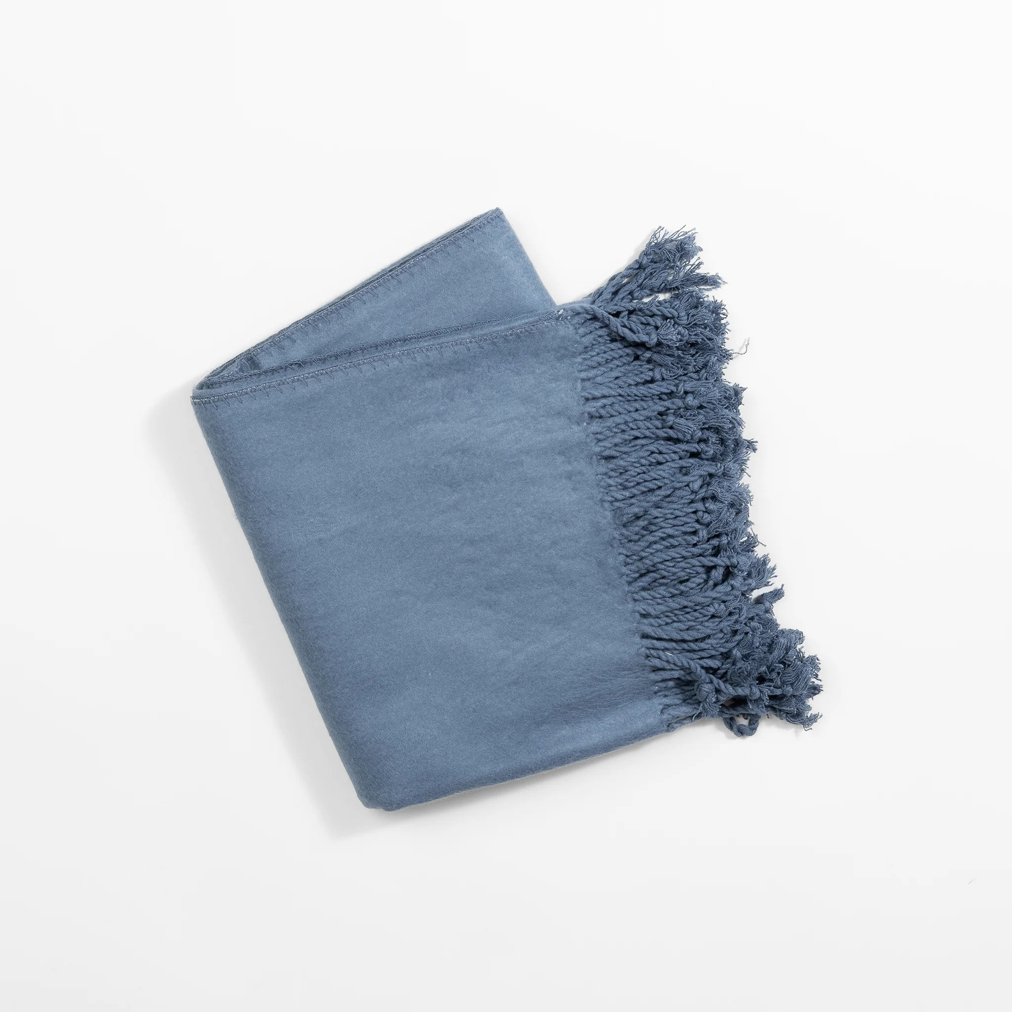 Bamboo Viscose Tassel Throw in Pacific Blue - Cozy Earth | Cozy Earth