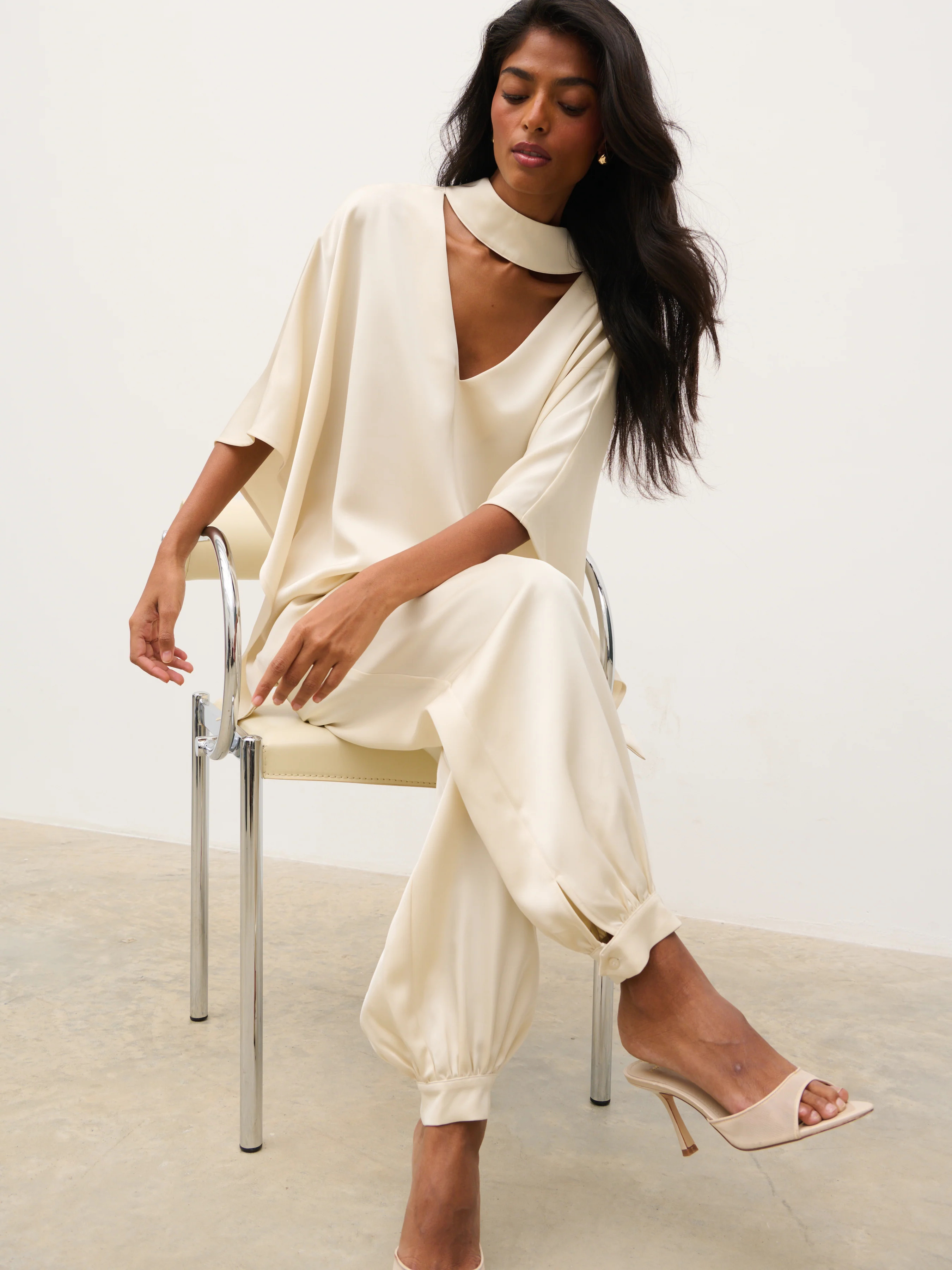 Breya Balloon Trousers - Oyster | Pretty Lavish (UK)