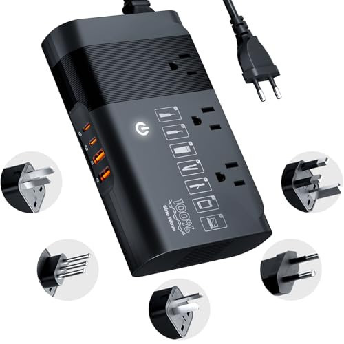 DOACE 220v to 110v Voltage Converter for European Travel: Max 500W Pure Sine Wave Voltage Converter US to Europe - 220 to 110 International Power Adapter Plug Combo Step Down Transformer Black | Amazon (US)