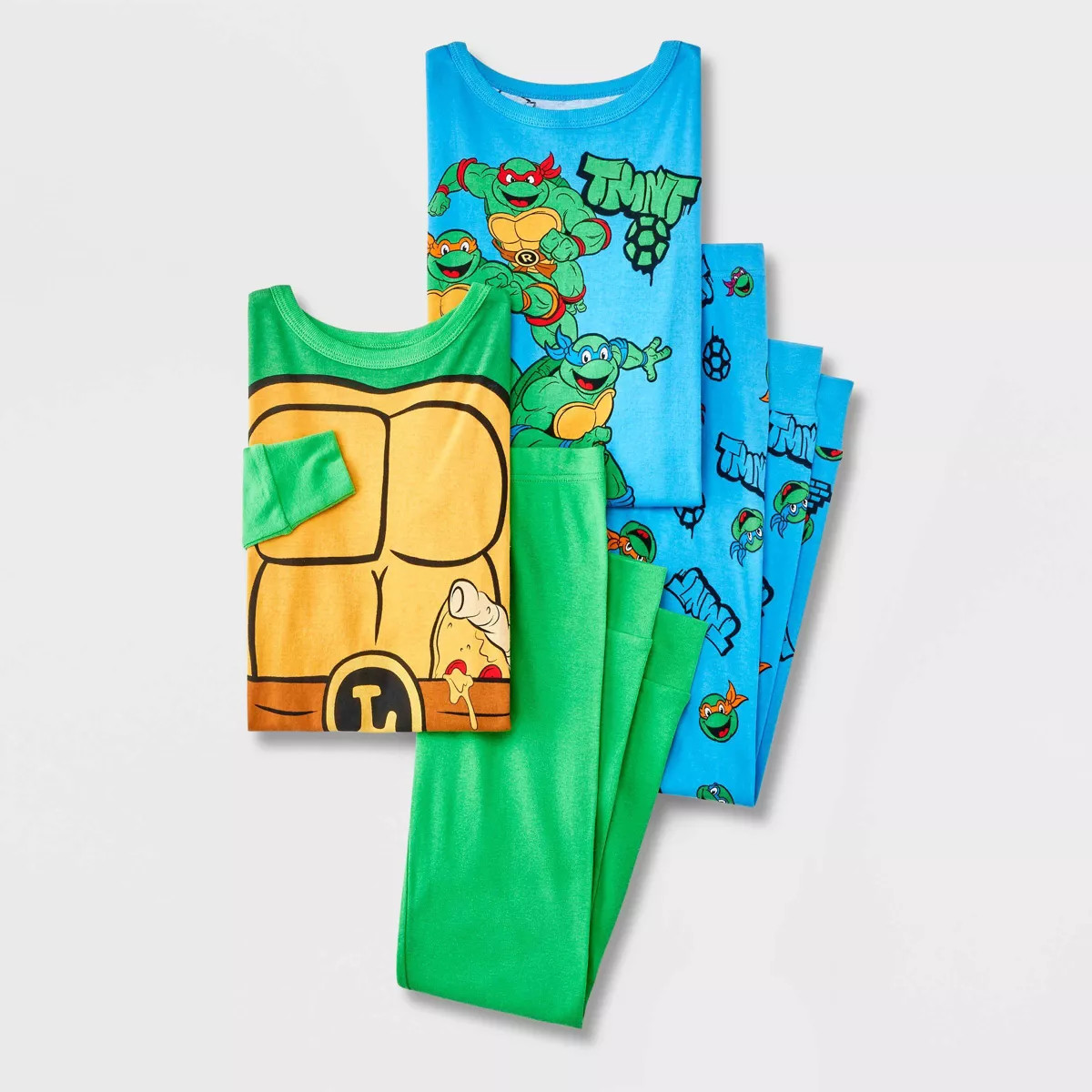 Boys' Teenage Mutant Ninja Turtles Leonardo 4pc Long Sleeve Cotton Snug Fit Pajama Set - Green/Bl... | Target