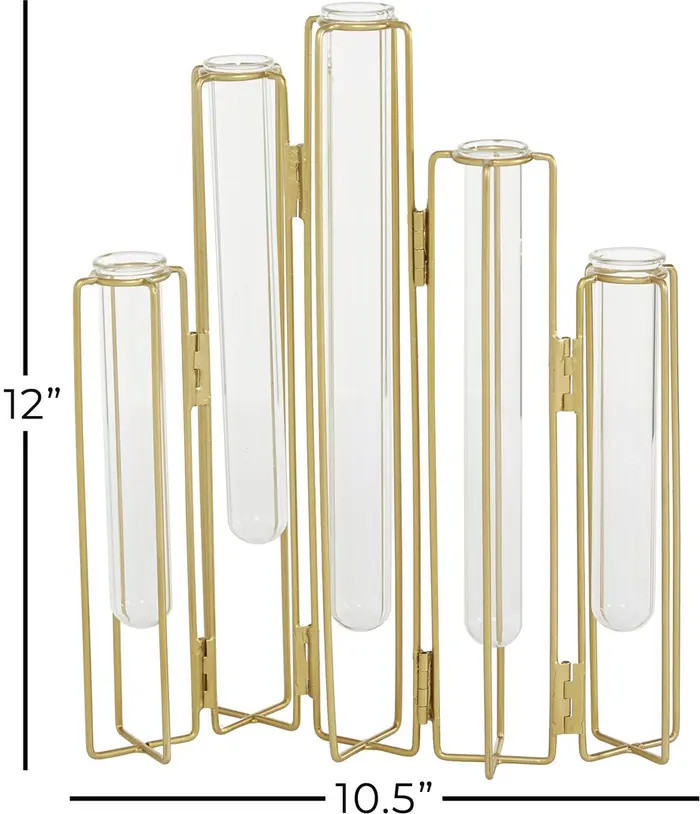 WILLOW ROW Gold Metal Tube Vase with Metal Stand | Nordstromrack | Nordstrom Rack