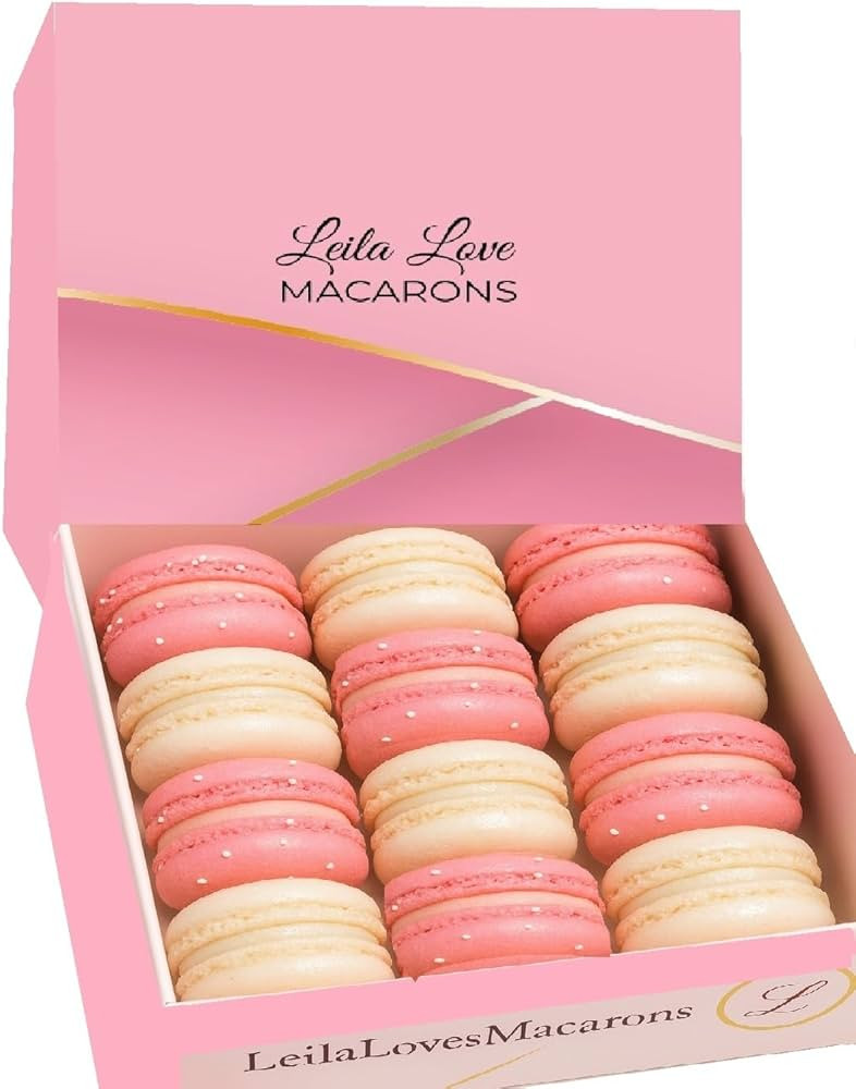 LeilaLove Macarons 15 Pink and white Macarons | Amazon (US)
