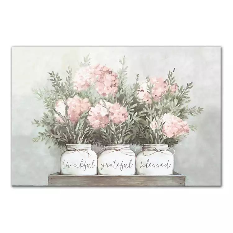 Floral Mason Jars Canvas Art Print | Kirkland's Home