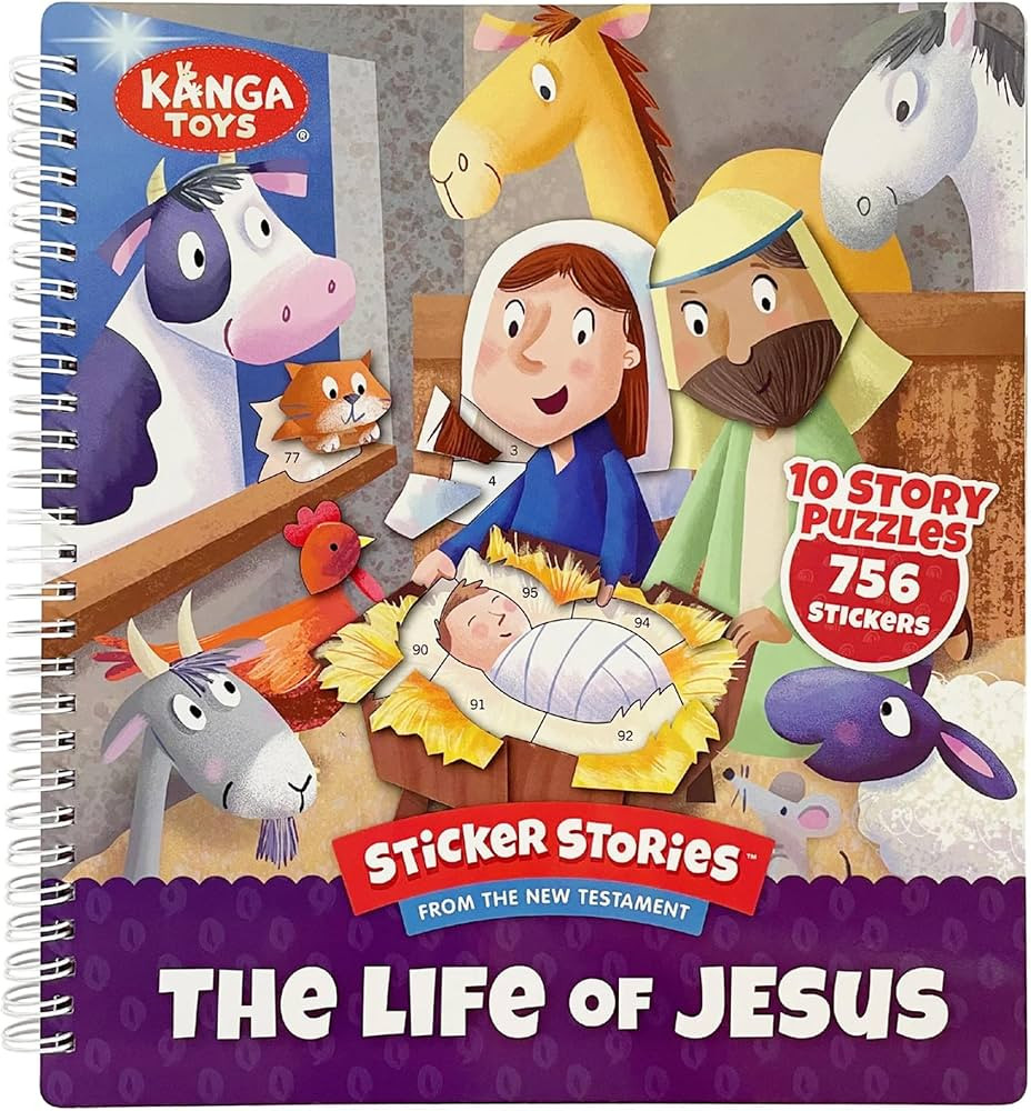 The Life of Jesus Sticker Stories: New Testament Activity Book - 756 Stickers, 10 Stories, Spiral... | Amazon (US)