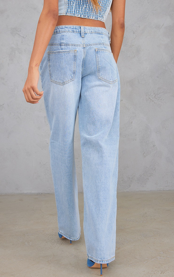 Vintage Bleach Wash Rigid Straight Leg Jeans | PrettyLittleThing UK