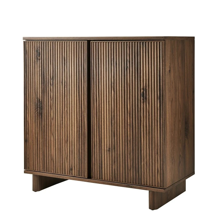 Better Homes & Gardens Lillian Fluted Bar Cabinet, Walnut | Walmart (US)