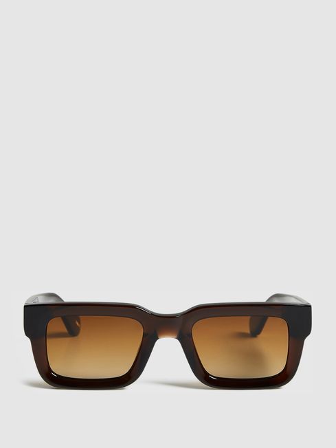Chimi Rectangular Frame Acetate Sunglasses | Reiss UK
