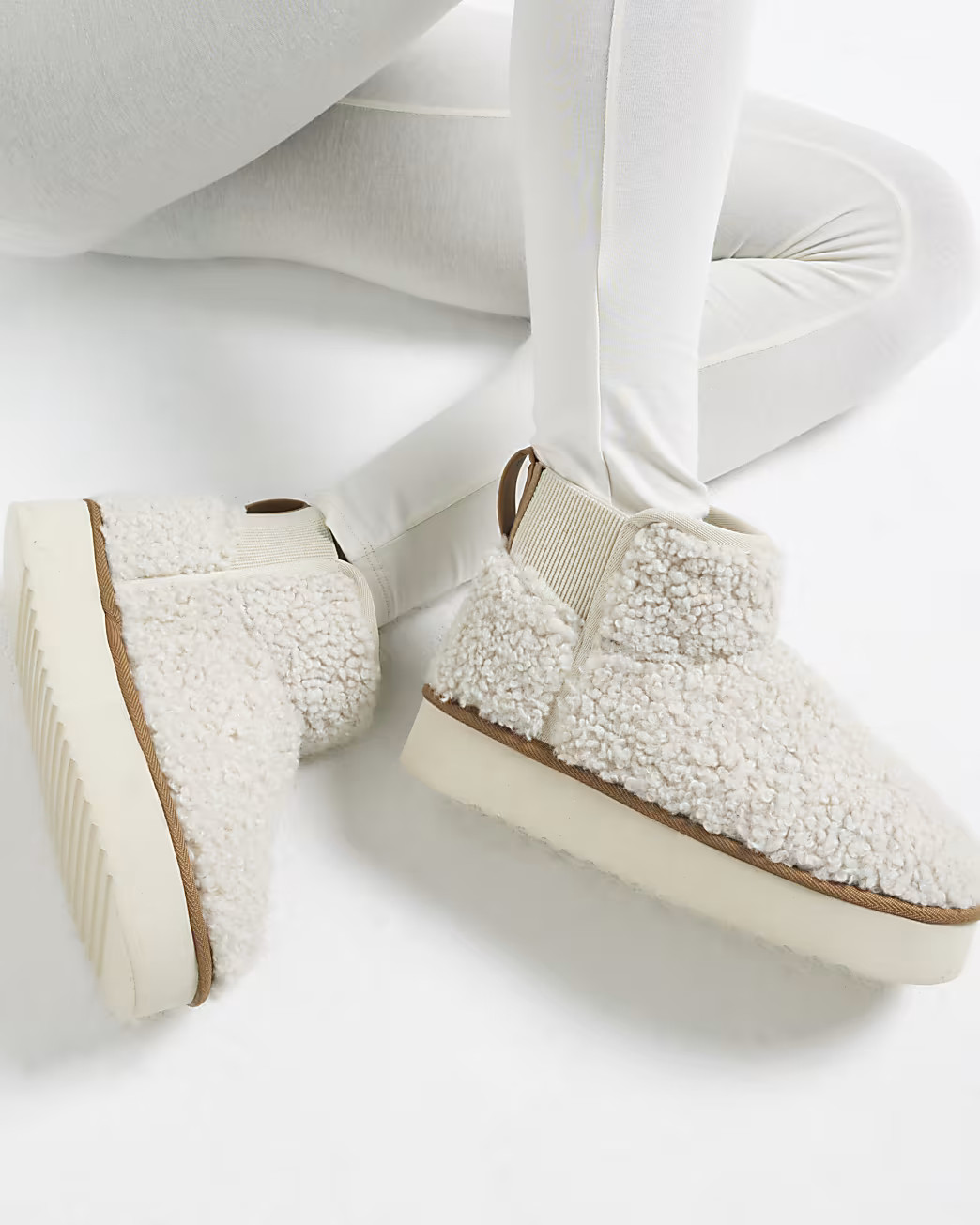 Cream Borg lining Boots | River Island (UK & IE)