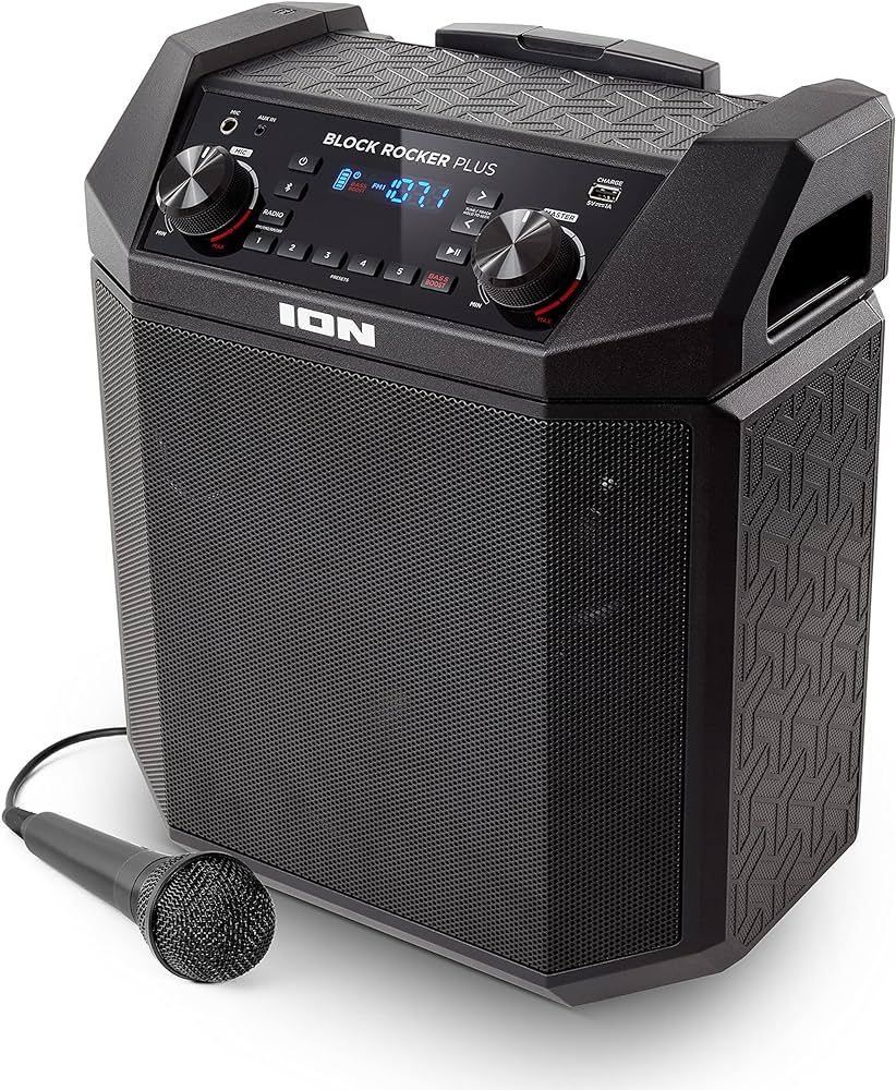 ION Block Rocker Plus - 100W Bluetooth Outdoor Speaker with Rechargeable Battery, Karaoke Microph... | Amazon (US)