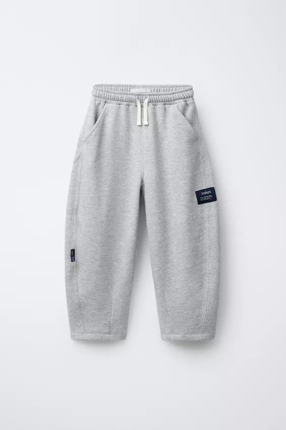 BARREL PLUSH PANTS WITH LABEL | Zara US