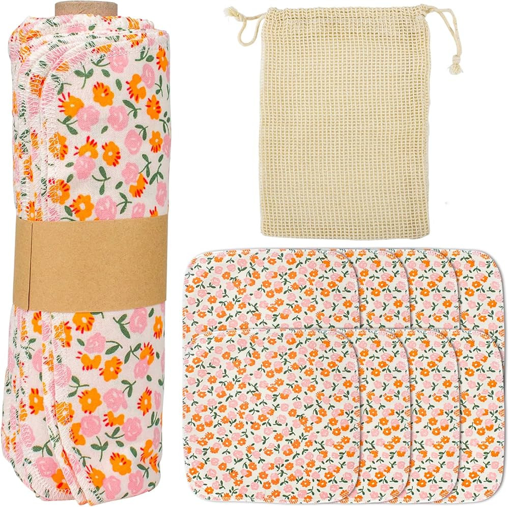 KUMEBON Reusable Paper Towels -Value 25 Pack Washable Cotton Soft Absorbent Cloth Placemats for K... | Amazon (US)