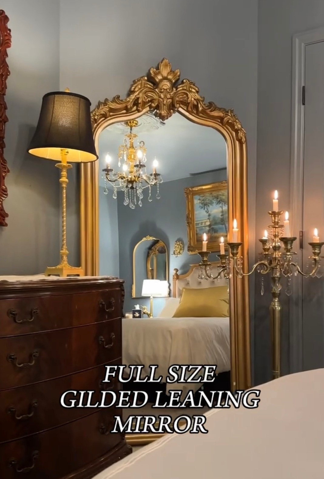 A full size gilded leaning mirror that instantly elevates the room. Grand, luminous, and effortlessly classic, it adds depth, light, and a sense of old world elegance without overpowering the space. 

#GildedMirror #StatementMirror #TimelessInteriors #ClassicHome #DecorDetails #InteriorStyling #HomeDecor #callsigndesign