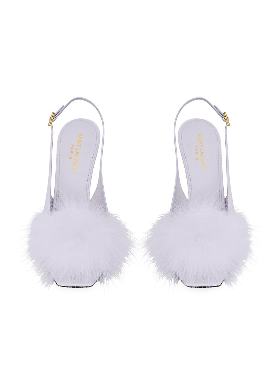 Mae Slingback Sandals In Crepe Satin With Feathers | Saks Fifth Avenue