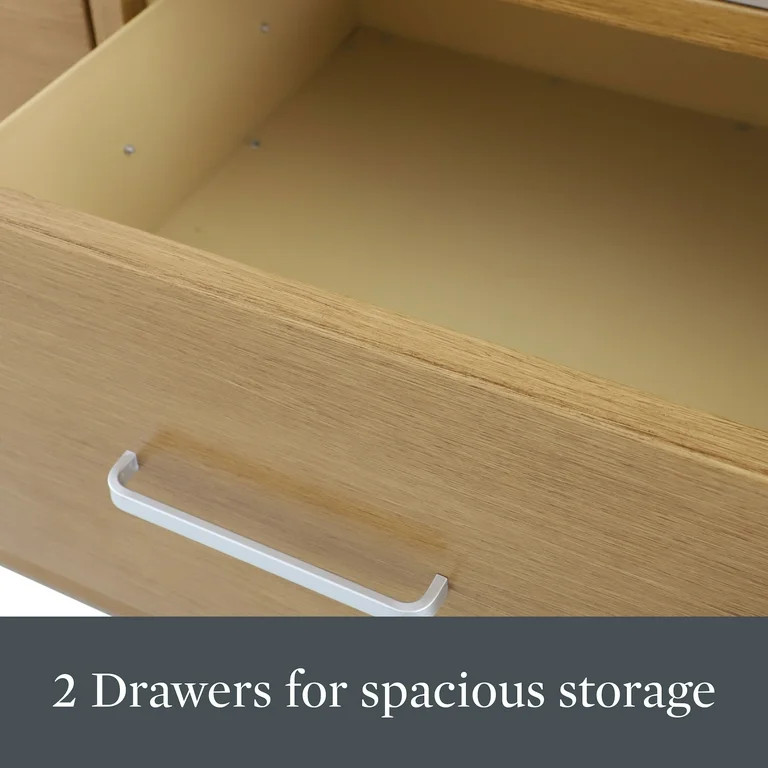 Better Homes & Gardens Tarren Outdoor Island Steel Serving Cart with Drawers, Teak | Walmart (US)