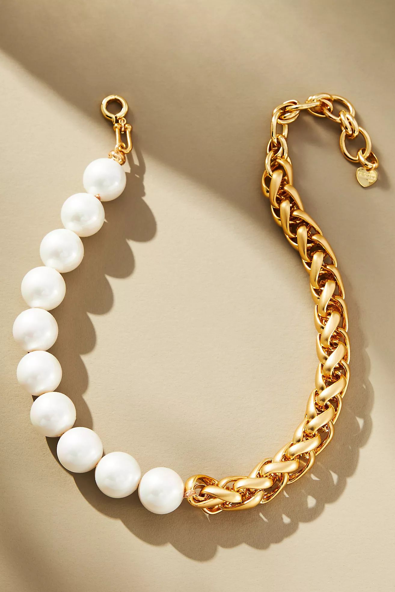 Half-Pearl Chain Necklace | Anthropologie (US)
