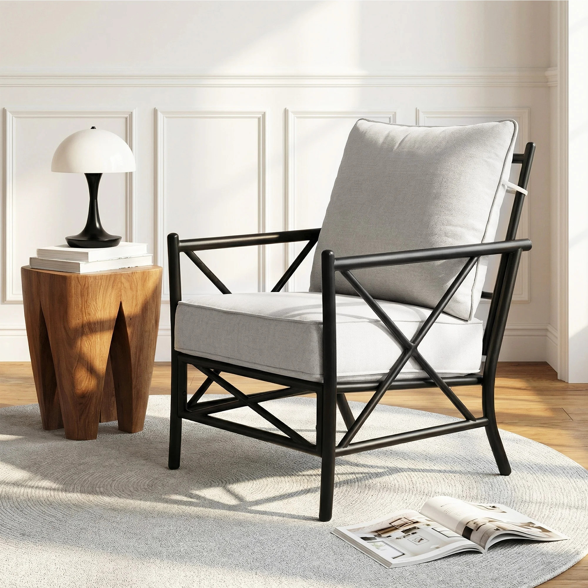 Modern Chair - Sturdy Iron Frame With Plush Back & Seat Cushions For Living Room Or Office | Wayfair North America