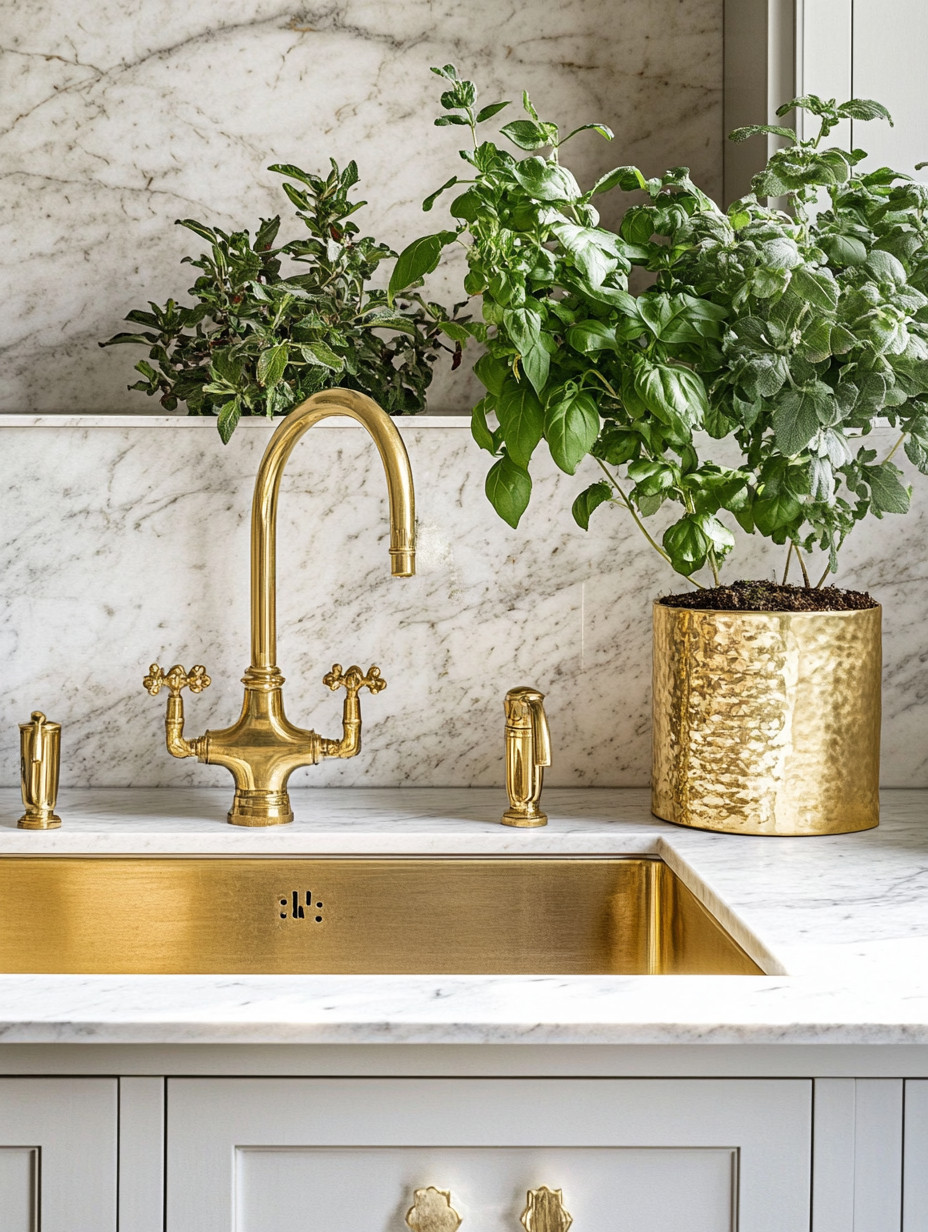 Update your kitchen instantly with warm gold accents that turn everyday function into elevated design. A brushed gold kitchen faucet and matching sink create a striking focal point, adding depth, contrast, and timeless elegance against neutral cabinetry and stone surfaces. Gold hardware brings a sense of luxury without feeling excessive — refined, intentional, and beautifully balanced.

Complete the look with a gold planter filled with fresh herbs or greenery to make the space feel nourishing and inspiring. This combination blends functionality with style, transforming your kitchen into a space that feels curated, welcoming, and effortlessly glamorous. It’s a design upgrade that enhances both how your kitchen looks and how it’s used every day.

#goldkitchenfaucet #luxurykitchen #kitchenupgrade 

 #LTKHome