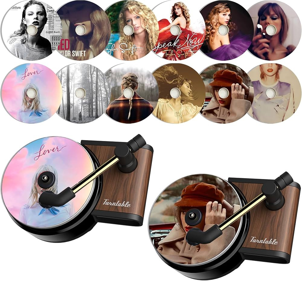 Buewutiry 12PCS Taylor Car Air Fresheners with 2PCS Record Player Vent Clips, Cute Car Fresheners... | Amazon (US)