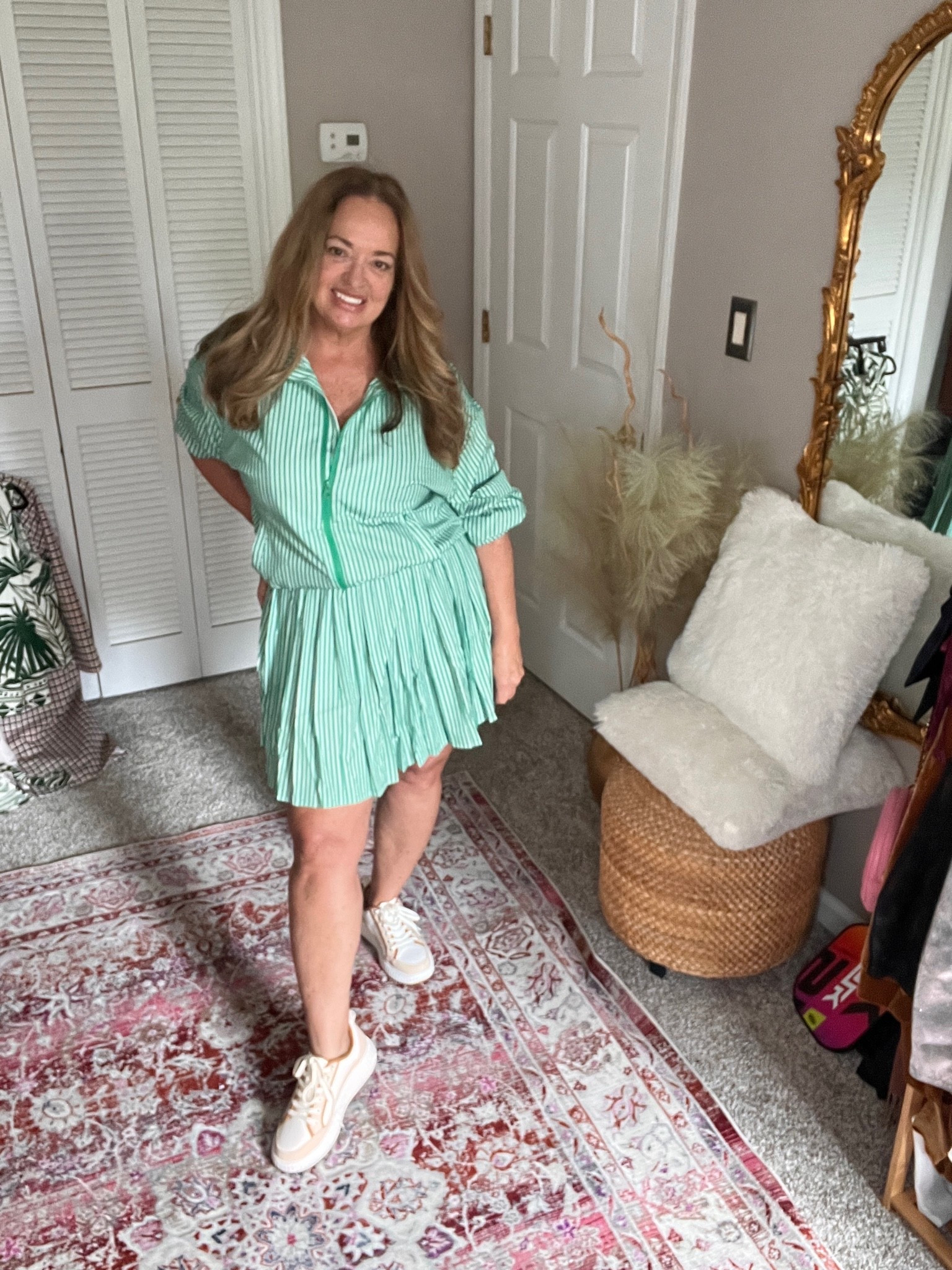 Cutest pleated skirt with matching jacket!

#LTKfitnessgoals #LTKActive #LTKOver40