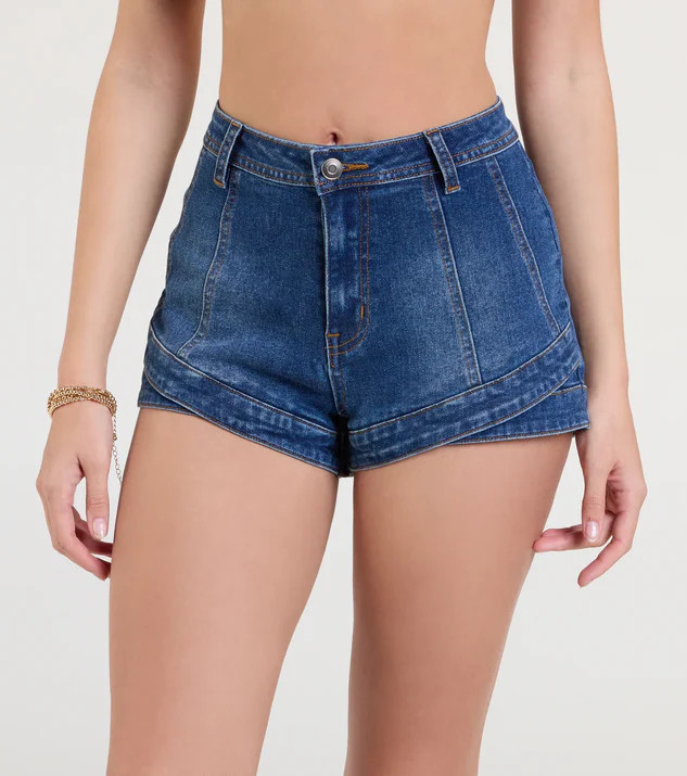 Crossed Over High-Rise Denim Shorts | Windsor Stores