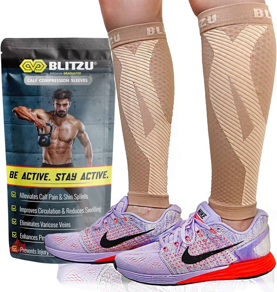 BLITZU Calf Compression Sleeve for Men & Women Footless Compression Socks Support Runners Leg Sle... | Amazon (US)