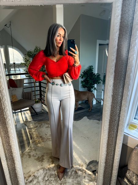 These dress pants are perfect! I need to get them in more colors. Wearing size M. Be sure to get the laser cut undies to wear under! Also wearing size M underwear and top. (I’m 5’8, 150 lbs) ring is not exact just linked for inspo.

#LTKover40 #LTKstyletip