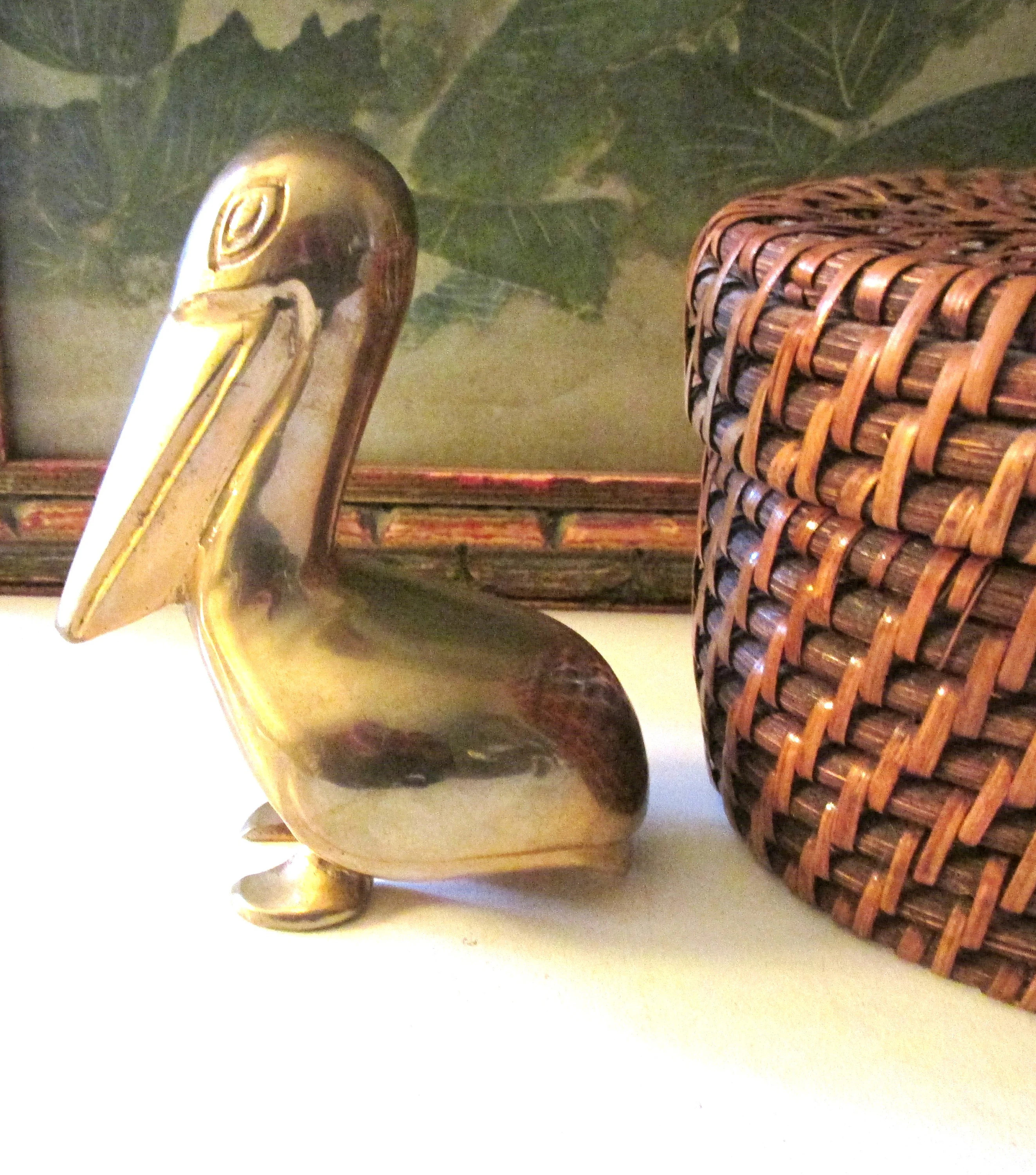 Vintage Brass Pelican, Brass Ocean Animal, Brass Decor, Bookcase Figurine, Home Office Decor, Bea... | Etsy (US)