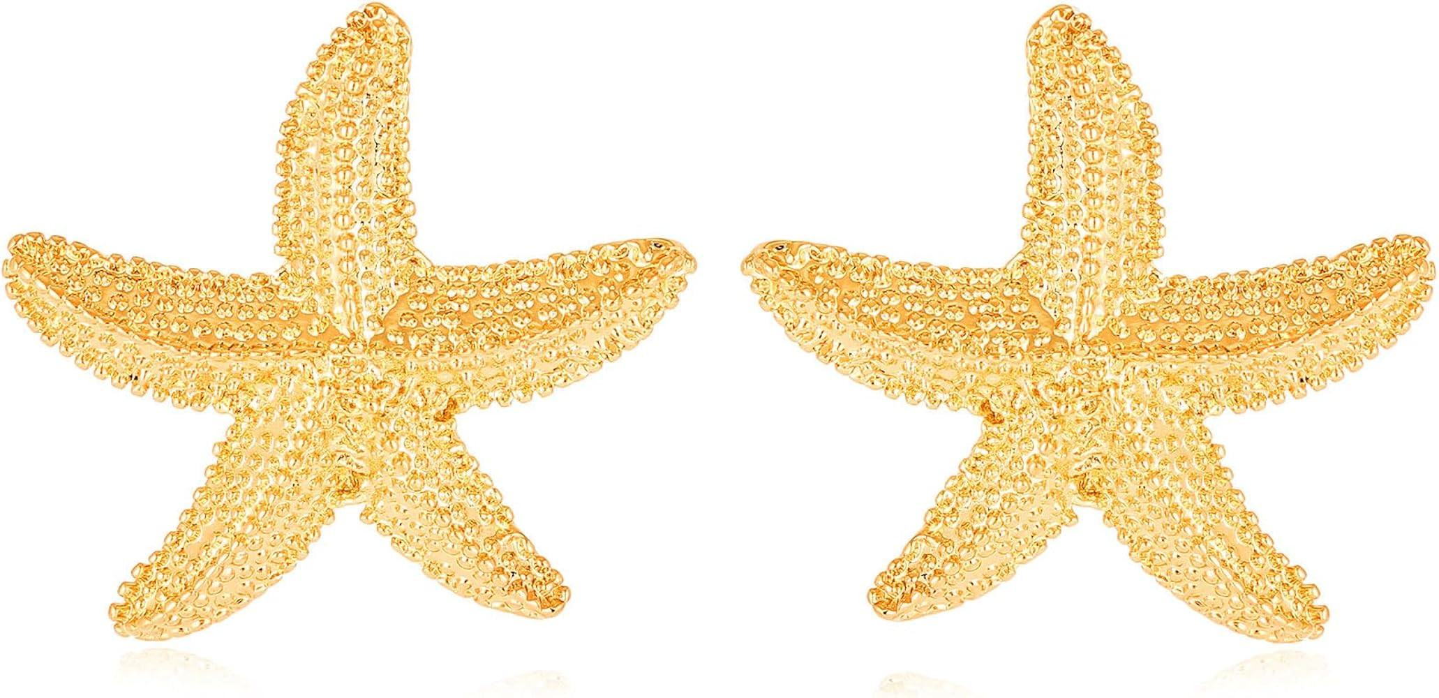 Gold Starfish Shell Earrings Chunky Conch Seashell Stud Earrings Summer Beach Jewelry for Women | Amazon (US)