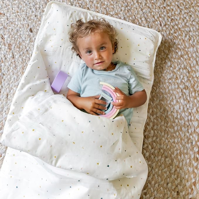 GOTS Certified Organic Cotton Nap Mat with Detachable Pillow for Kids Soft Sleeping Bag for Toddl... | Amazon (US)