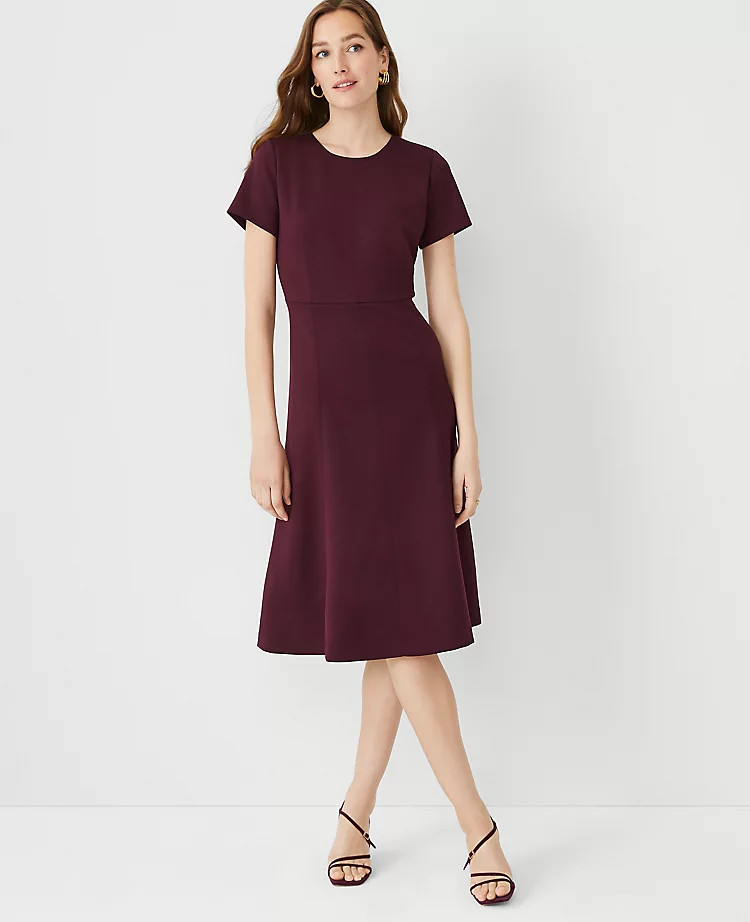 Seamed Flare Midi Dress | Ann Taylor | Ann Taylor (US)
