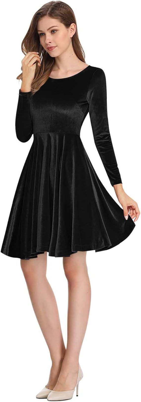 Leadingstar Women's Velvet Cocktail Party Mini Dress | Amazon (US)