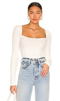 Lovers and Friends Tie Back Fitted Rib Sweater in White from Revolve.com | Revolve Clothing (Global)