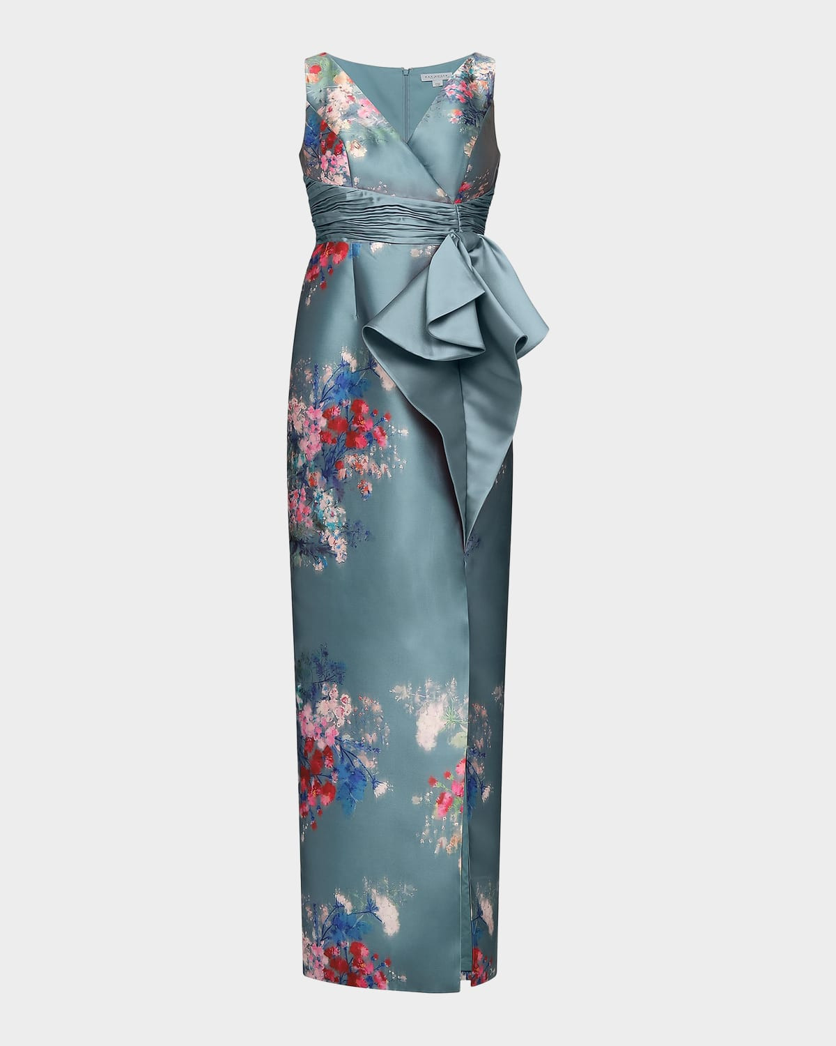 Kathleen Mikado Floral Column Gown | Neiman Marcus