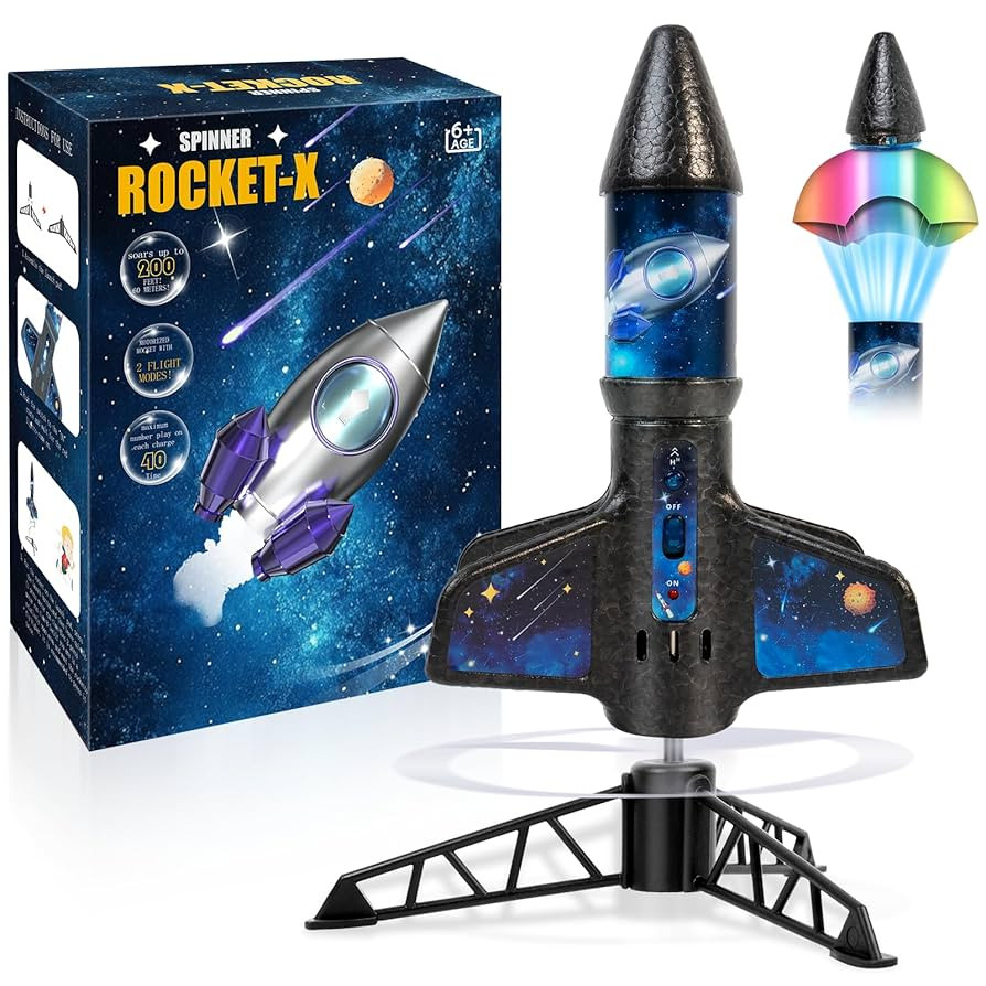 Rocket Launcher for Kids -200 Feet of Flight Altitude, Auto Electric Rocket Toys with Safe Parach... | Amazon (US)
