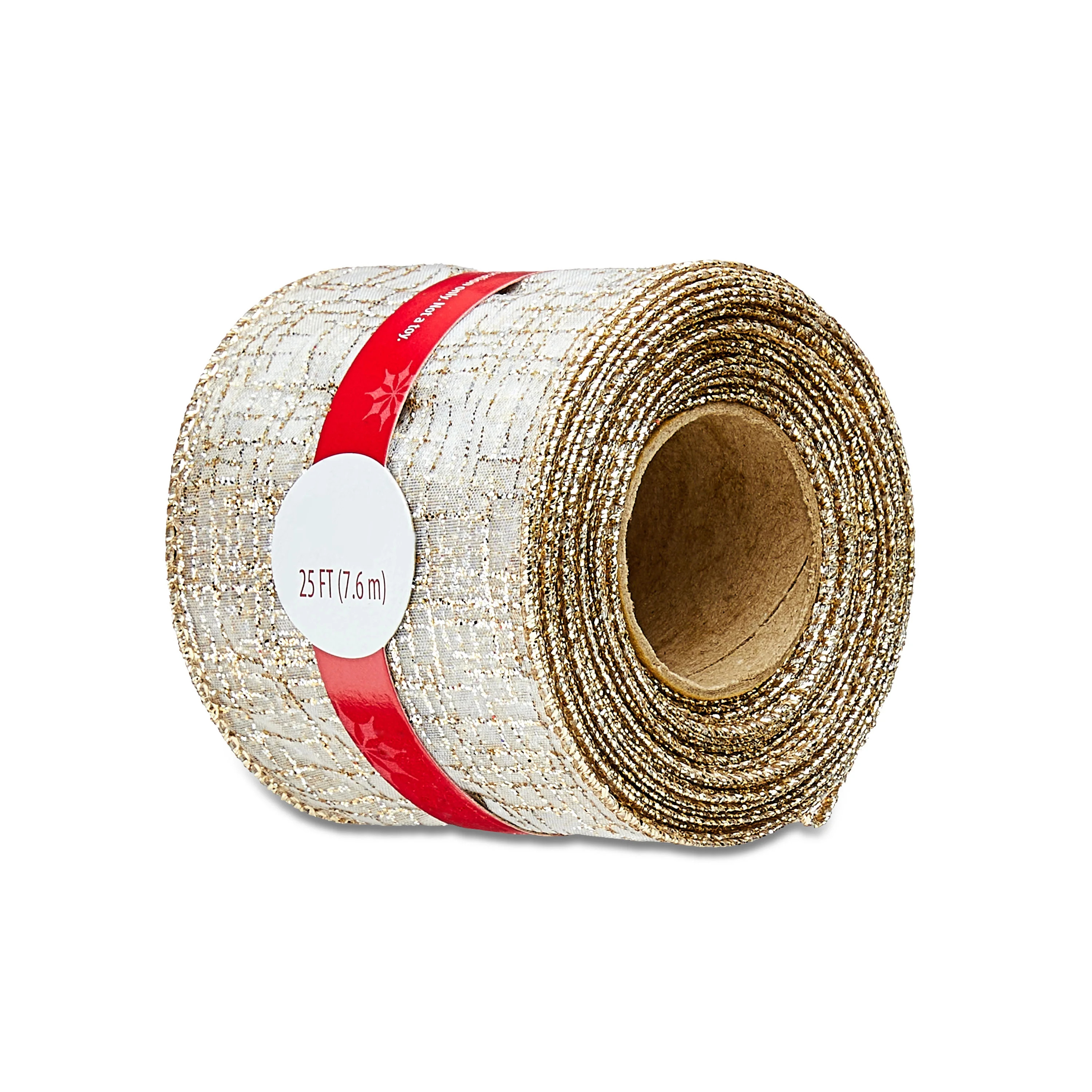 Champagne Gold Sheer Nylon Christmas Ribbon, 25 ft, by Holiday Time | Walmart (US)